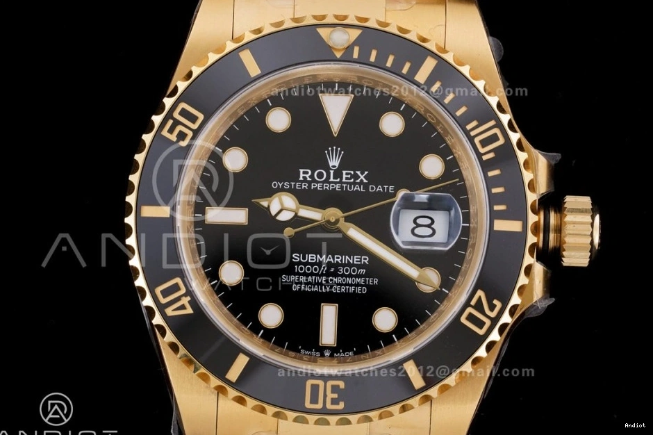 Best SH3235 YG Edition Submariner On Dial 1:1 126618 Bracelet Black YG LN Clean 0509